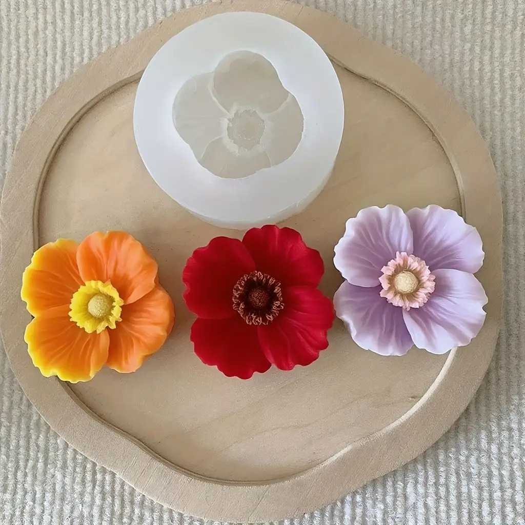 Candle Making Jars - Flower Silicone Candle Mold, Can Be