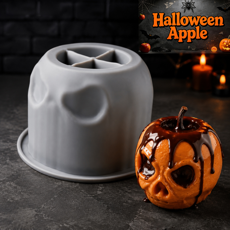 Candle Making Jars - Halloween skull apple silicone mold, creative