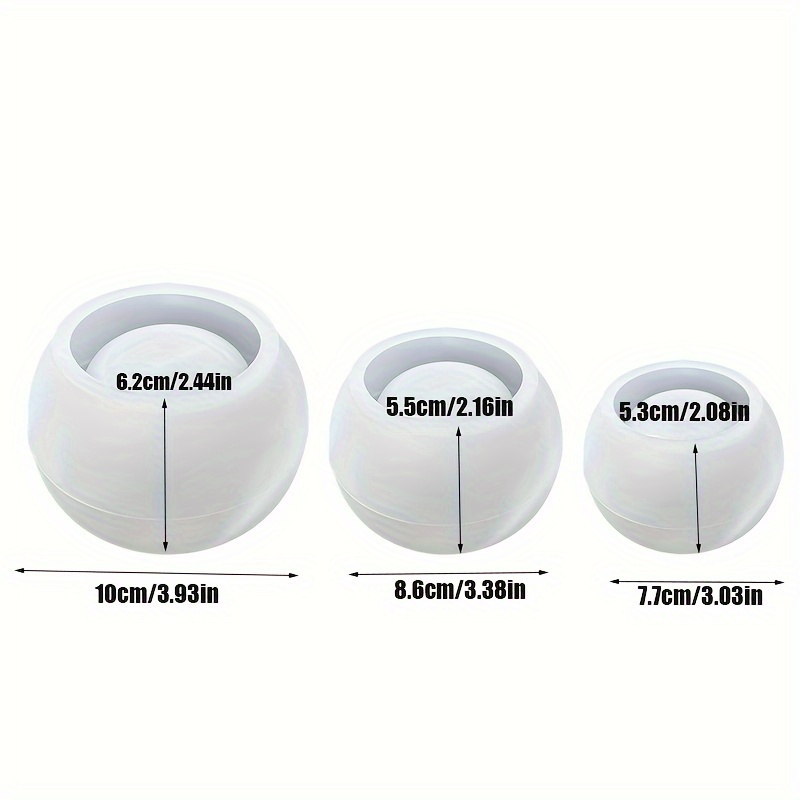 Candle Making Jars - 3pcs-Round Flower Pot Silicone Mould 3