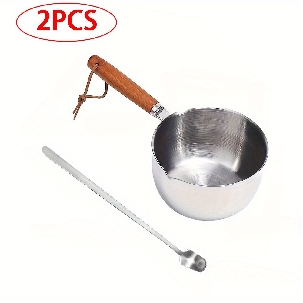 2PCS/SET Wood Handle Wax Melti - огляд і ціна Candle Making Jars