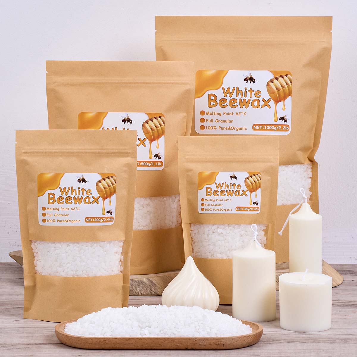 1000g White Beeswax DIY Candle - огляд і ціна Candle Making Kit Beeswax