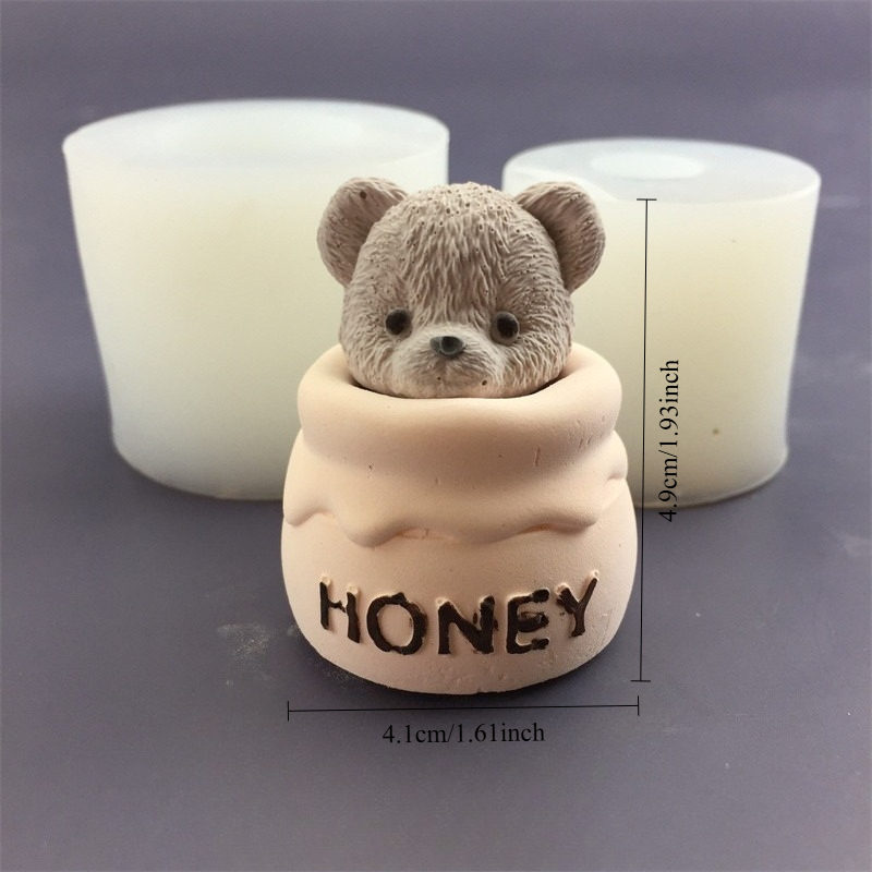 Cute Bear Honey Jar Silicone C - огляд і ціна Candle Making Jars